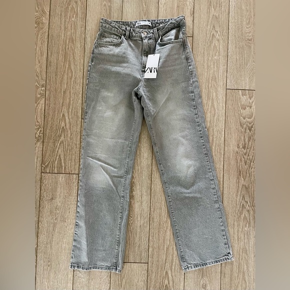 Zara high waist long length regular leg jeans - Picture 8 of 9